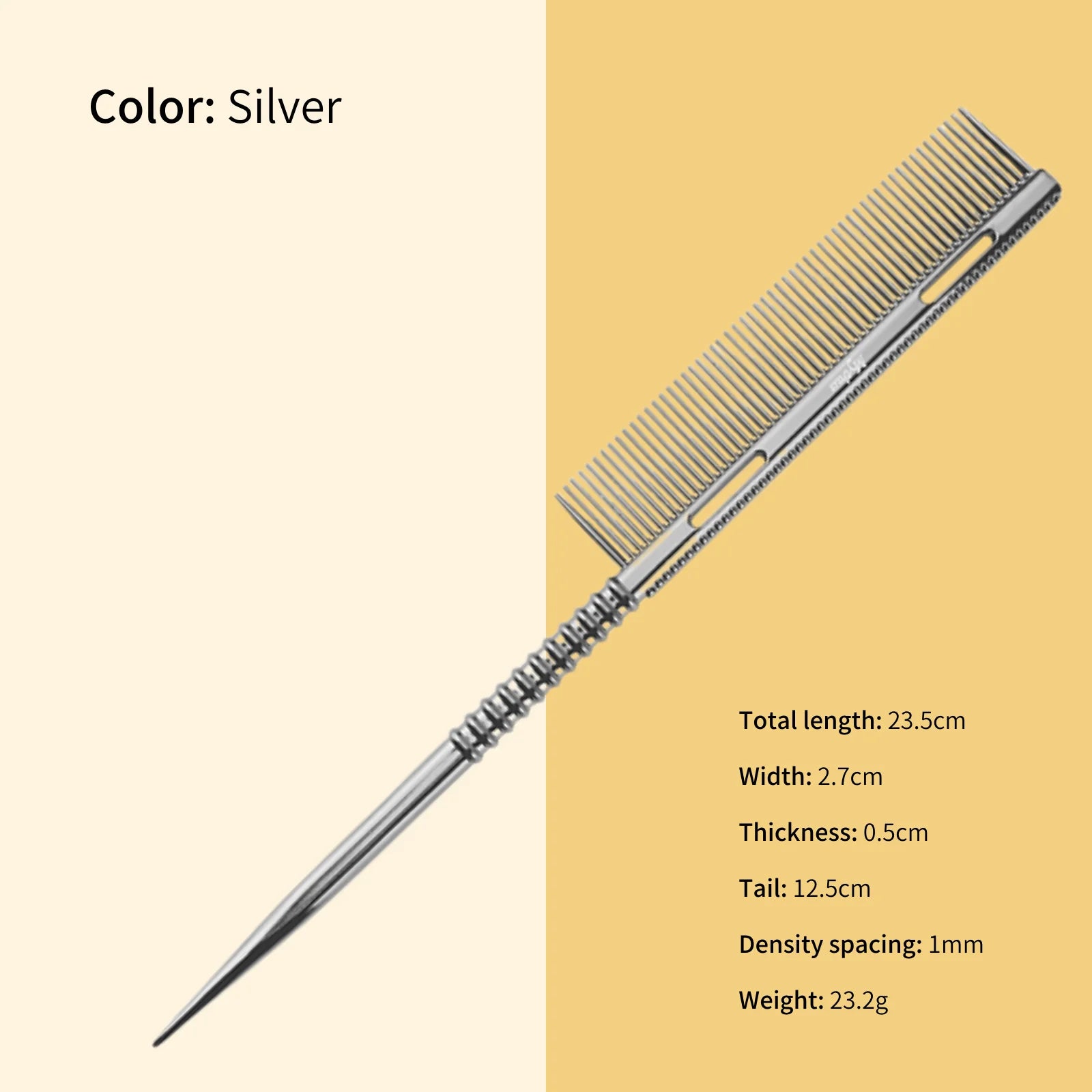 New Design Rat Tail Aluminium Styling Comb Professional Barber Heat Resistant Men Hair Combs Salon Hairdresser Tools For Women