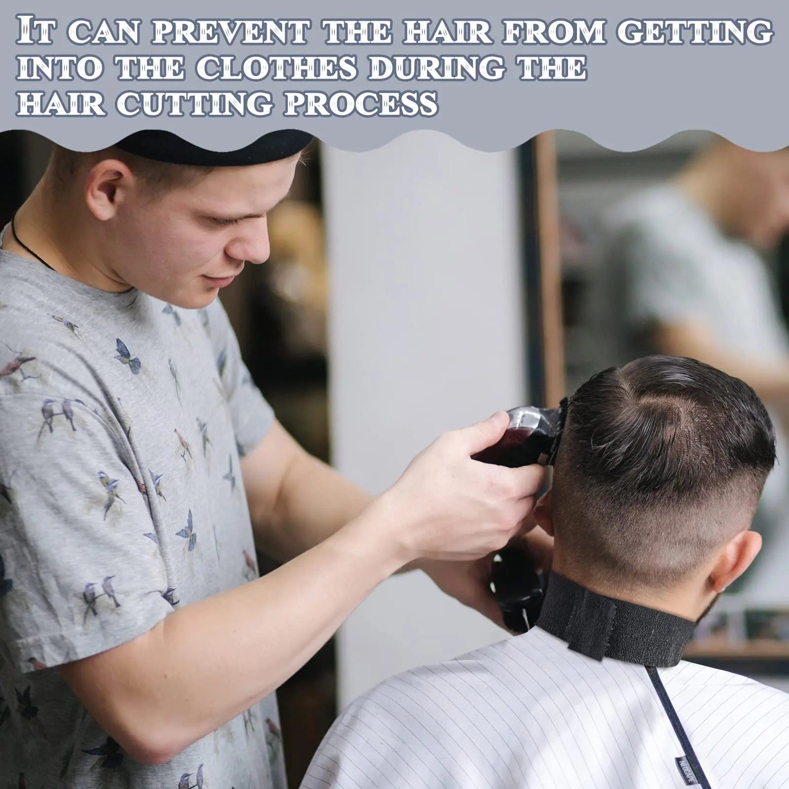 1 Roll Disposable Black Barber Neck Strips Barber Neck Paper Stretchy Strip Neck Edge Paper Haircut Styling Accessories