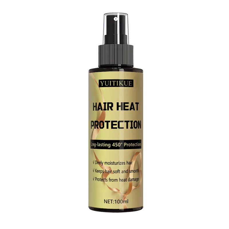 Hair heat protection spray, long-lasting protection up to 450 degrees, deeply moisturizes hair, making it soft and smooth.