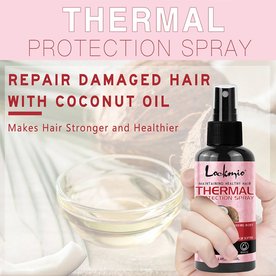 LOCKMIO Thermal Protect Spray Moisturizing & Nourishing Protect Hair Repair Heat Damage Conditioner Anti-frizz Hair Care Product