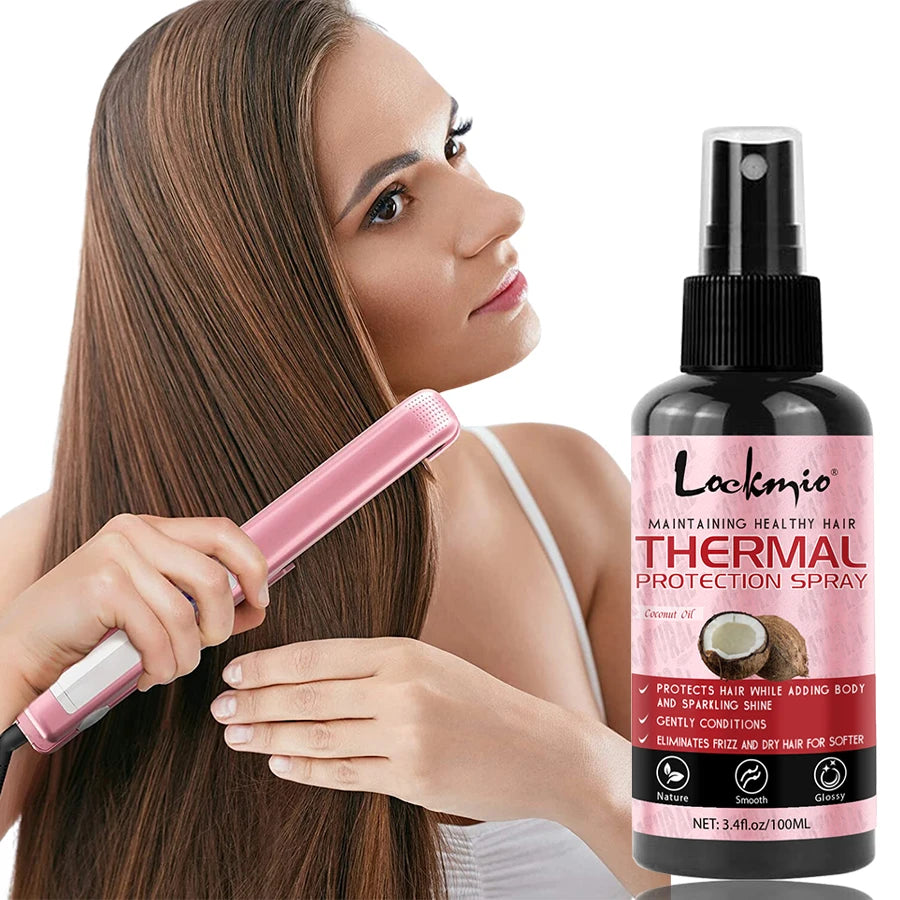 LOCKMIO Thermal Protect Spray Moisturizing & Nourishing Protect Hair Repair Heat Damage Conditioner Anti-frizz Hair Care Product