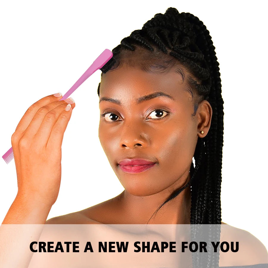 3pcs/set Comb Kit Fine Tooth Dual Edge Control Defines Tame Hair Flyaway Bristle Brush Rat Tail Comb For Hairstyle Salon