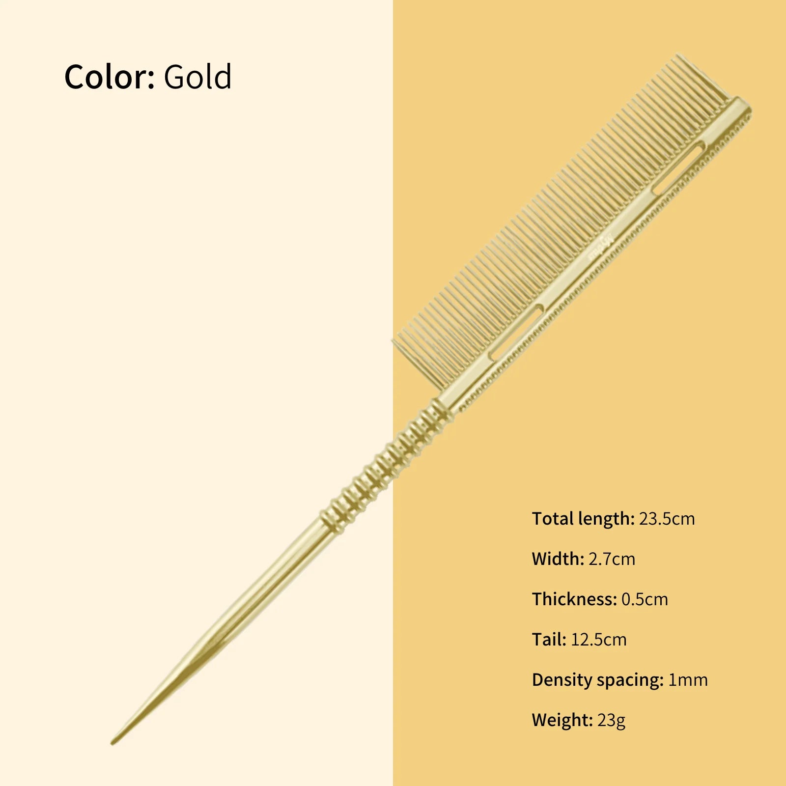 New Design Rat Tail Aluminium Styling Comb Professional Barber Heat Resistant Men Hair Combs Salon Hairdresser Tools For Women