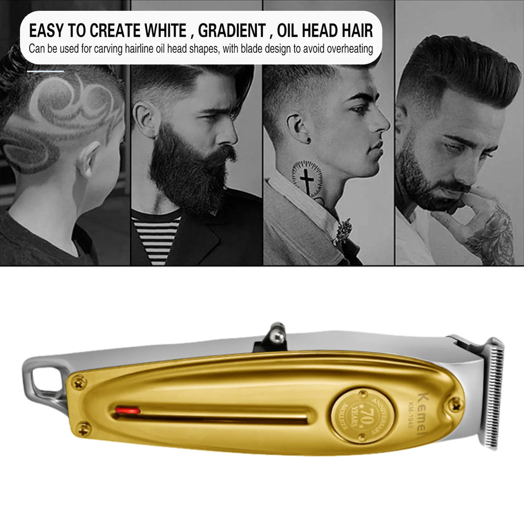 Professional Barber Clippers Rechargeable Precision Steel Blade Hair Trimmer for Barber Shop Stylist or Home