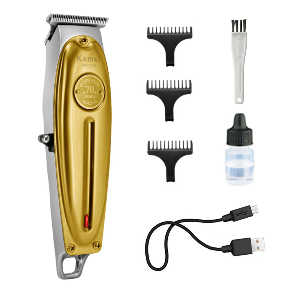 Professional Barber Clippers Rechargeable Precision Steel Blade Hair Trimmer for Barber Shop Stylist or Home