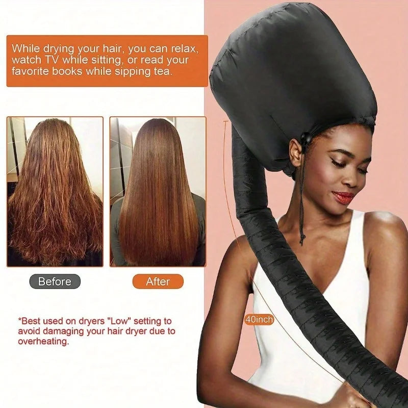 1pc Hair Dryer Bonnet A Headband Integrated That Reduces Heat Around Ears & Neck - Hair Dryer Hooded Diffuser Cap For Curly