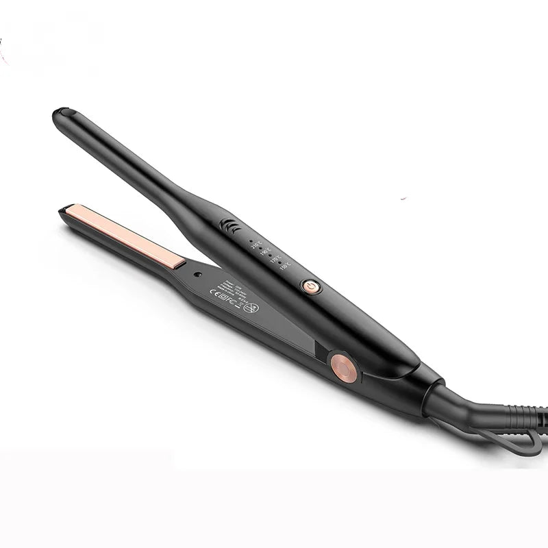 Pencil Flat Iron 3/10" Small Iron for Short Hair Pixie Cut and Bangs Tiny Beard Straightener with Dual Voltage Mini Hair Edges
